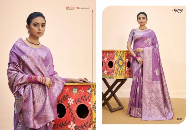 Saroj Nasheen 2 Latest Wedding Wear Linen Cotton Silk Saree Collection